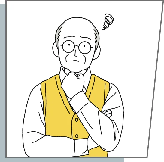 悩む男性のイラスト